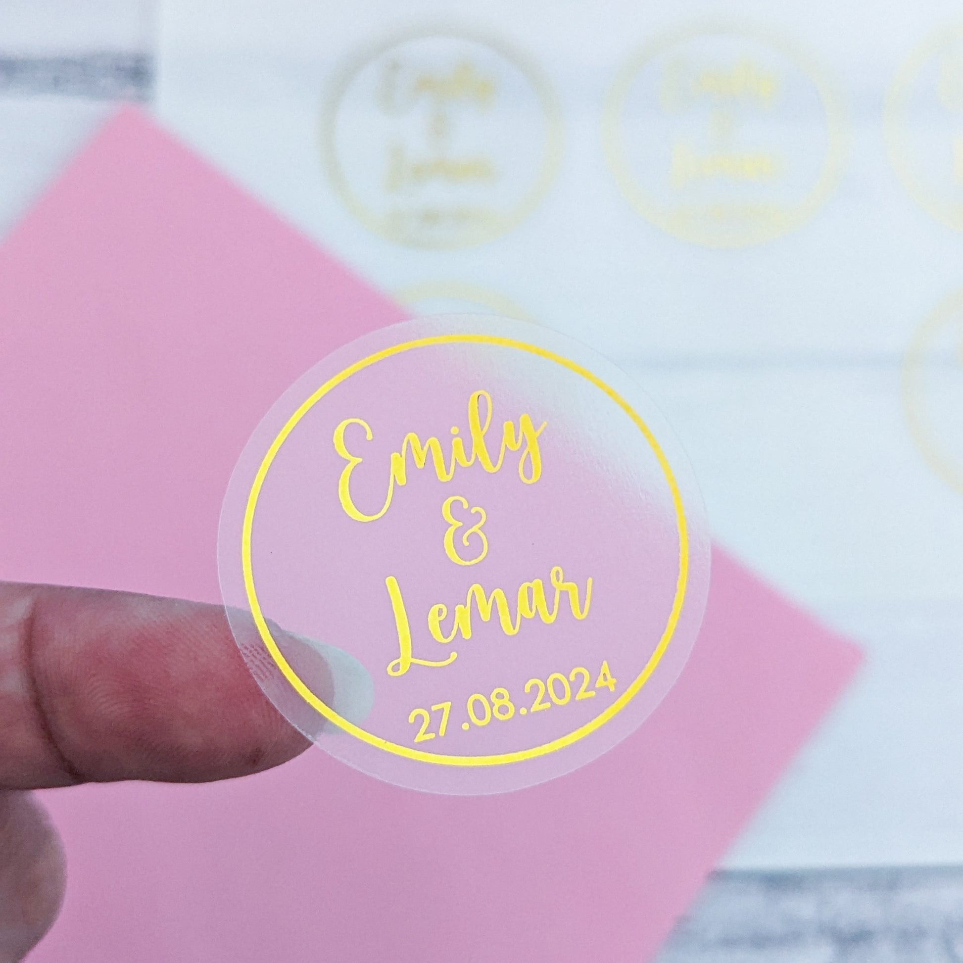 Custom Clear Foil Invitation Seals – E&L Designs