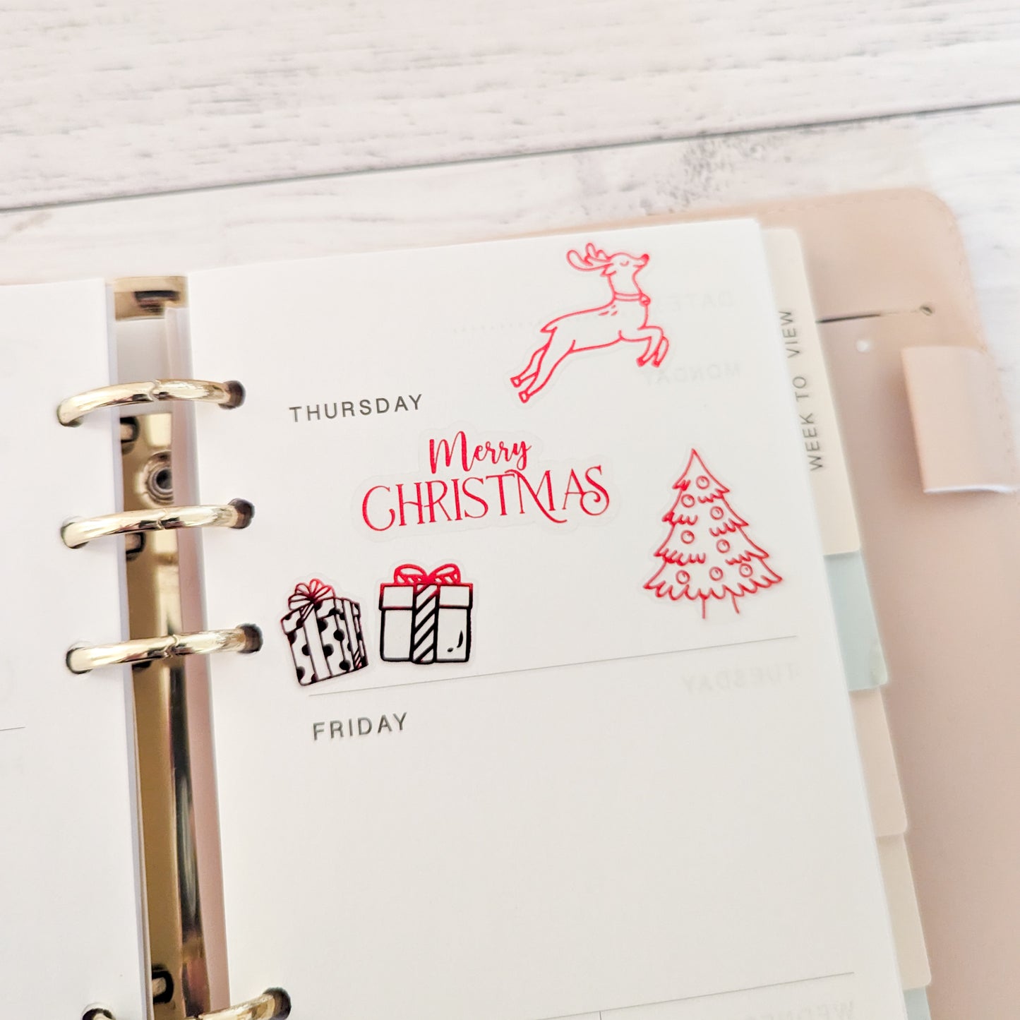 Mini Christmas Clear Foil Stickers, Planner, Calendar