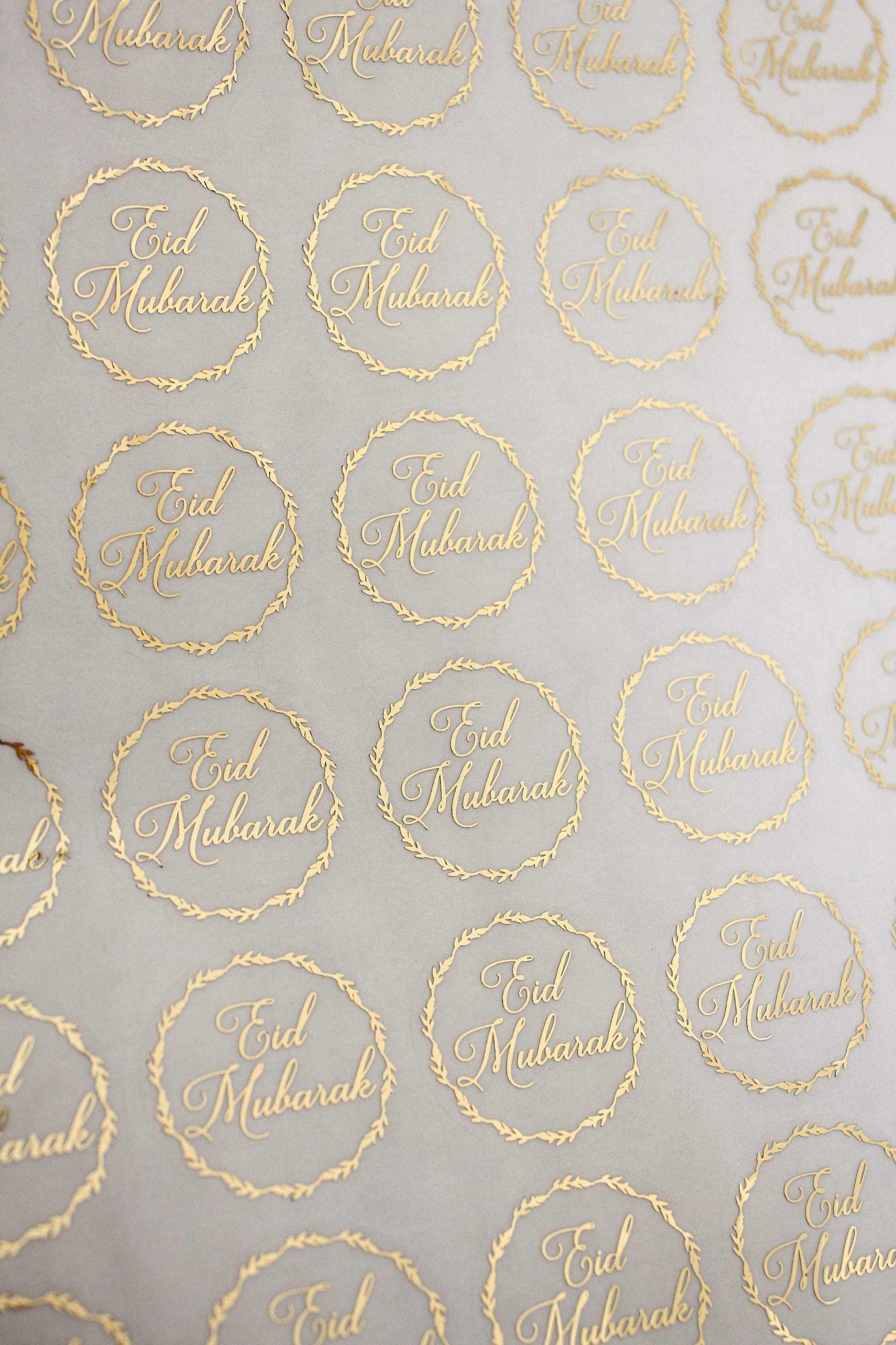 Eid Mubarak Gold foil Stickers Set of 12 - Eidway Store