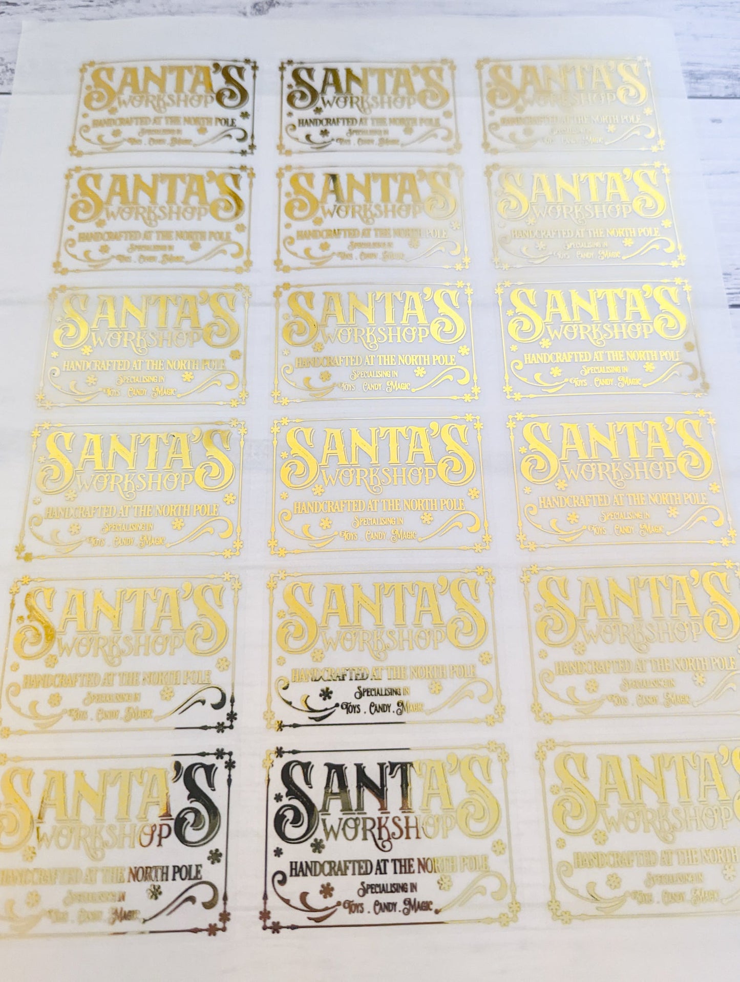 E&L Designs Santa's Workshop Foil Stickers, Clear