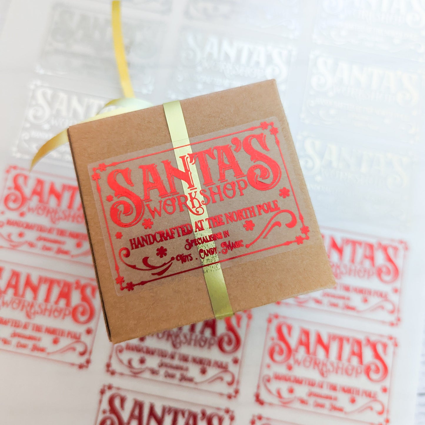 E&L Designs Santa's Workshop Foil Stickers, Clear